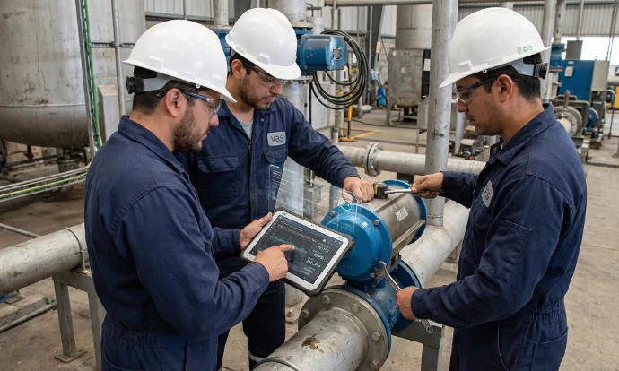 Técnico especialista de VAS realizando inspección y diagnóstico de válvulas industriales.