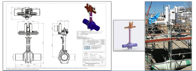 Diseño y fabricación de extensiones de tubería Pipe Pups para válvulas automáticas.