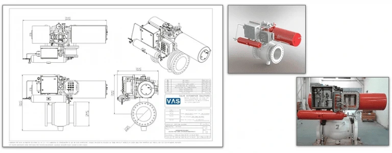 Hardware de montaje y brackets diseñados para el acoplamiento directo de válvulas y actuadores.