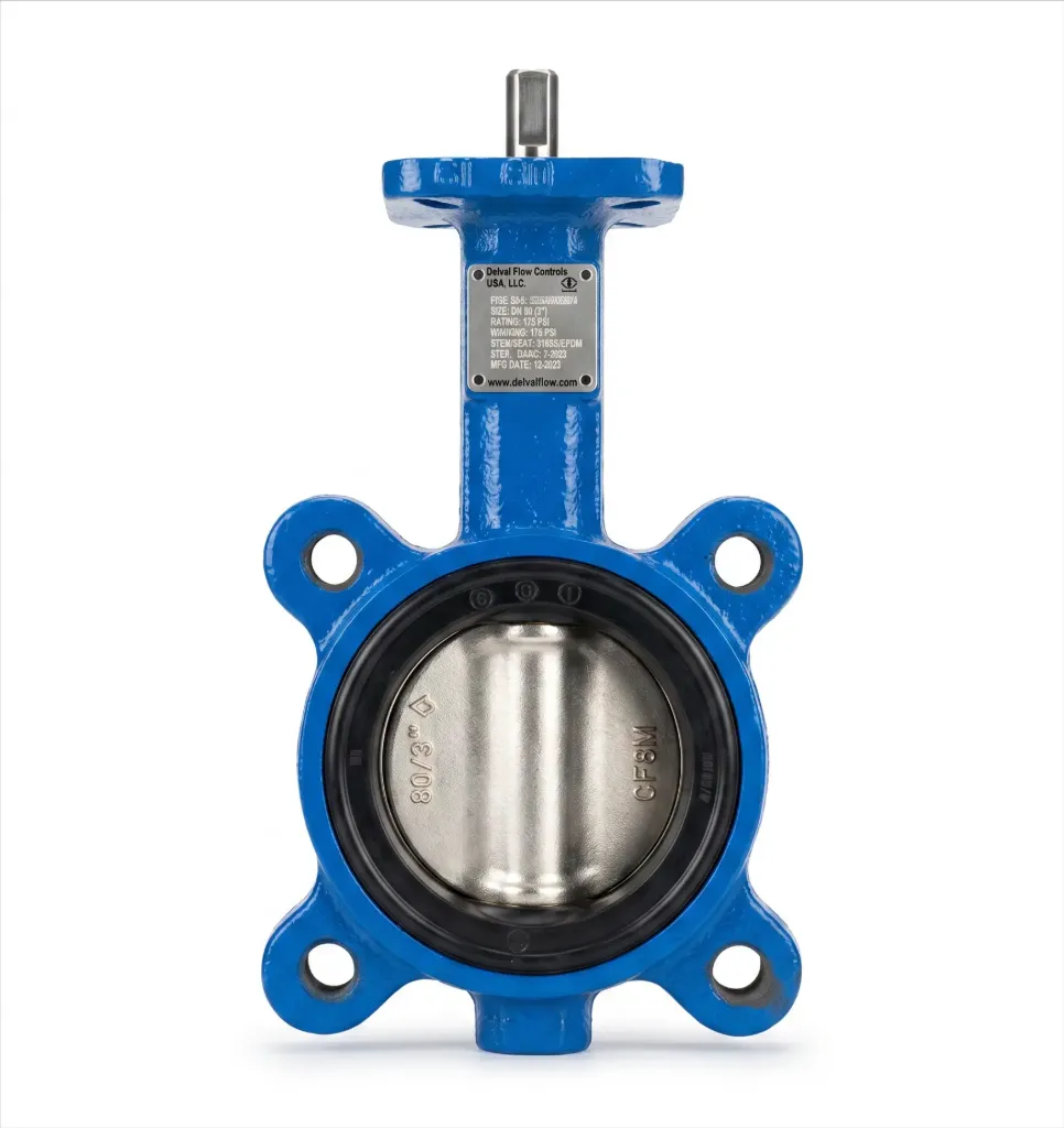 [VMA03L17DZE9L] Válvula Mariposa Tipo Lug 3" DelVal 175 PSI | Cuerpo de Hierro, Disco Inox 316, Asiento EPDM